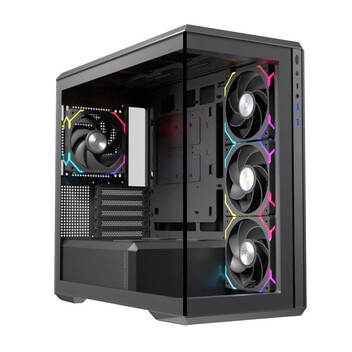 Torre PC Caja PC Einarex Zenith ZM800 RGB Black, Vidrio Templado, Soporta 10 Ventiladores, Refrigera