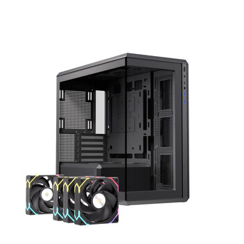 Torre PC Caja PC Einarex Zenith ZM800 RGB Black, Vidrio Templado, Soporta 10 Ventiladores, Refrigera