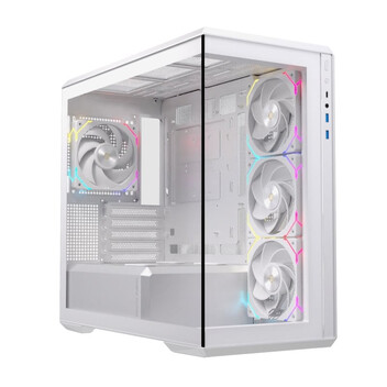 Torre PC Caja PC Einarex Zenith ZM800 RGB White Midi Tower panorámica soporte 10 ventiladores Torre PC Caja PC Einarex Zenith ZM800 RGB White Midi Tower panorámica soporte 10 ventiladores
