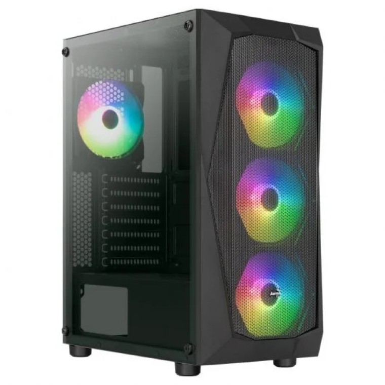 Aerocool Falcon ARGB Cristal Templado USB 3.0 Negra