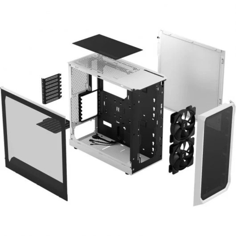 Fractal Design Focus 2 TG Mid Tower Cristal Templado USB 3.2 Blanco