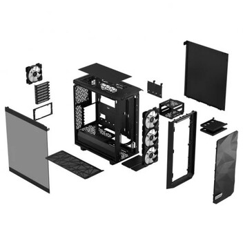Fractal Design Meshify 2 Compact Lite RGB ATX Cristal Templado USB 3.2 Negra Fractal Design Meshify 2 Compact Lite RGB ATX Cristal Templado USB 3.2 Negra