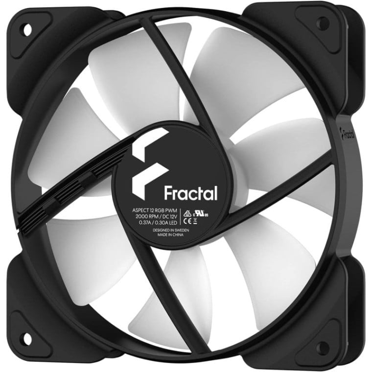 Fractal Design Aspect 12 RGB PWM Kit de 3 Ventiladores Suplementarios 120m Negro