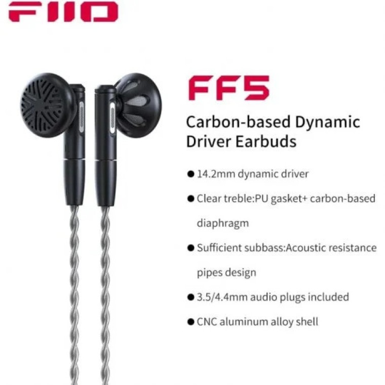 FiiO FF5 Auriculares Intrauditivos HiFi Negros