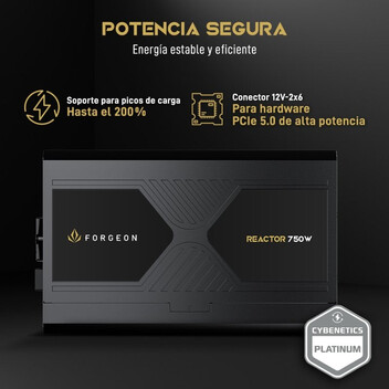 Fuente Alimentación Forgeon Reactor 750W Cybenetics Platinum ATX 3.1 PCIe 5.1 Full Modular Fuente de
