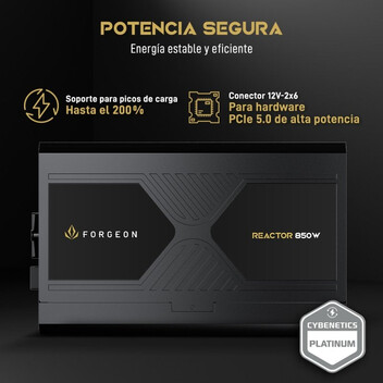Fuente Alimentación Forgeon Reactor 850W Cybenetics Platinum ATX 3.1 PCIe 5.1 Full Modular Fuente de
