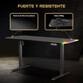 Forgeon Battleground Mesa Gaming Regulable en Altura con Motor 140x70cm RGB Negra