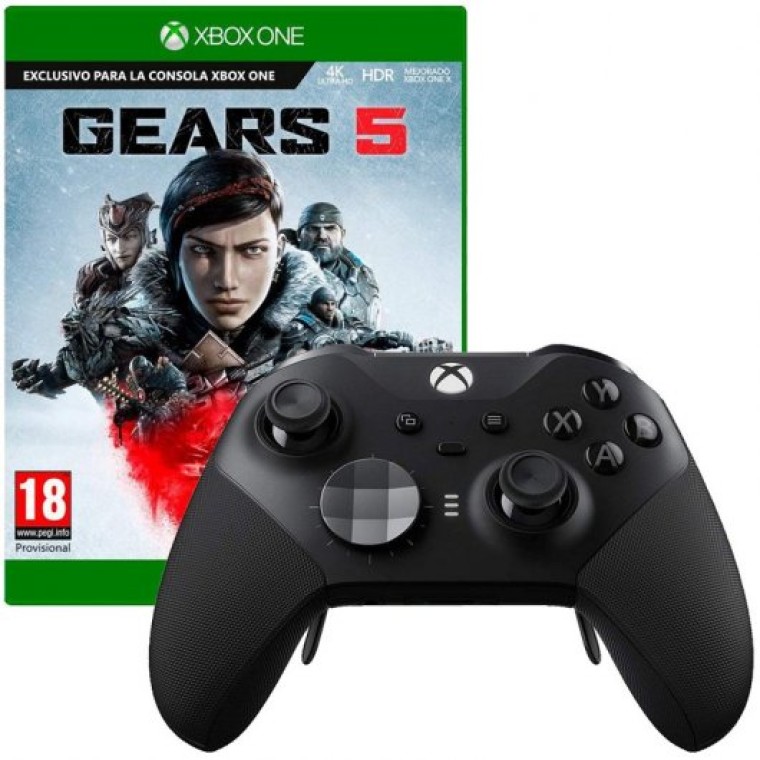 Microsoft Pack Elite Serie 2 Mando Wireless Negro para Xbox One/PC + Gears of War 5 Xbox One