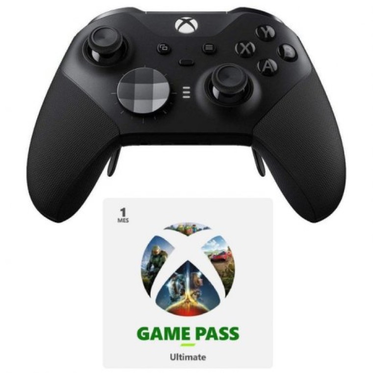 Microsoft Pack Elite Serie 2 Mando Wireless Negro para Xbox/PC + Game Pass Ultimate 1 Mes Licencia D