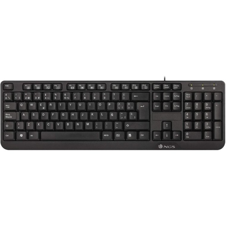 NGS Funky V3 Teclado USB Multimedia Plug & Play 1.4m Qwerty Español Negro