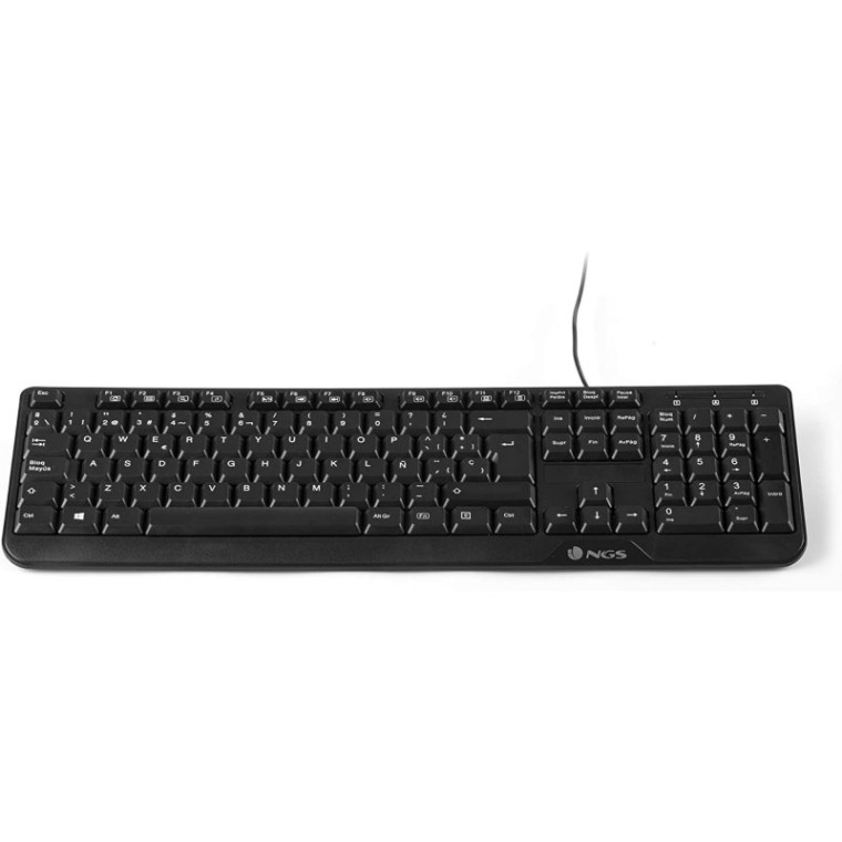 NGS Funky V3 Teclado USB Multimedia Plug & Play 1.4m Qwerty Español Negro