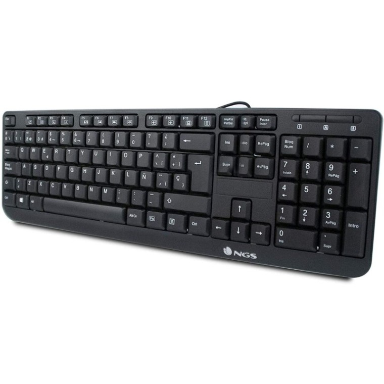 NGS Funky V3 Teclado USB Multimedia Plug & Play 1.4m Qwerty Español Negro