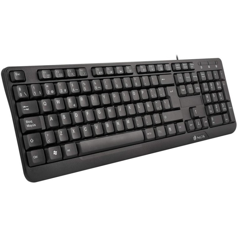 NGS Funky V3 Teclado USB Multimedia Plug & Play 1.4m Qwerty Español Negro