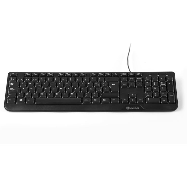 NGS Funky V3 Teclado USB Multimedia Plug & Play 1.4m Qwerty Portugués Negro