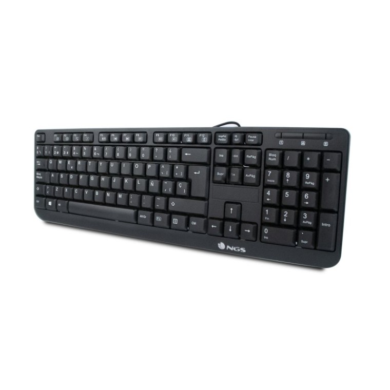 NGS Funky V3 Teclado USB Multimedia Plug & Play 1.4m Qwerty Portugués Negro