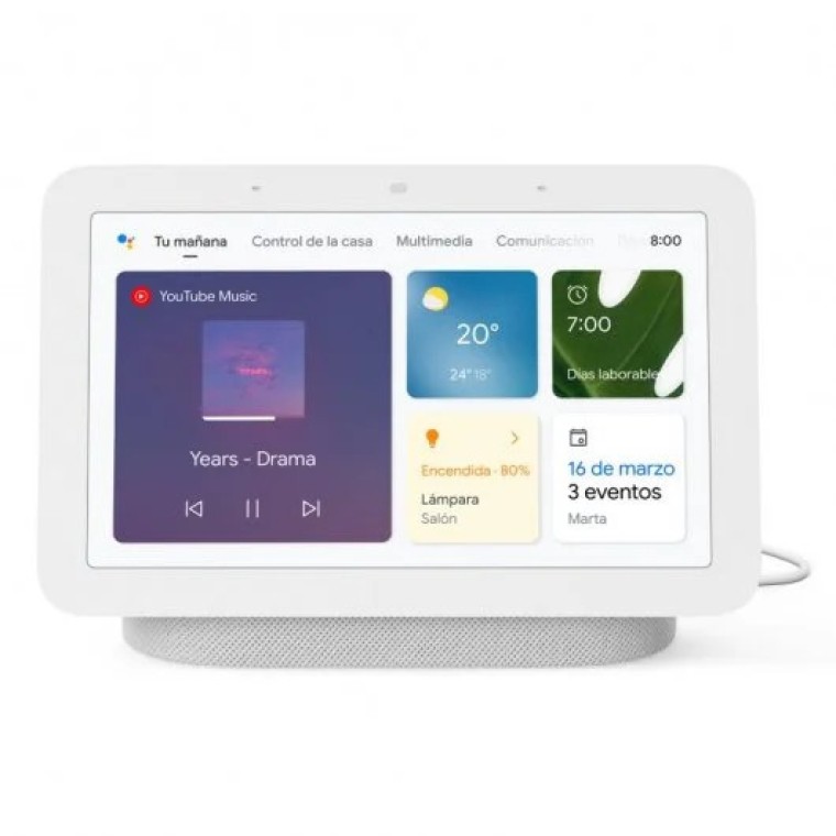 Google Nest Hub 2º Generación Altavoz Inteligente y Asistente con Pantalla Tiza