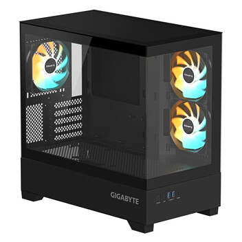Torre PC Caja PC Gigabyte C201 Panoramic Negra ATX Cristal Templado RGB 3 Ventiladores