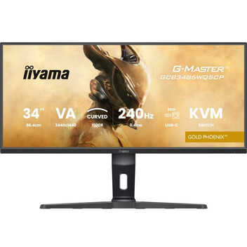 Monitor iiyama G-MASTER GCB3486WQSCP-B1 34" UltraWide QHD 240Hz HDR400 FreeSync Premium Curvo USB-C Monitor iiyama G-MASTER GCB3486WQSCP-B1 34" UltraWide QHD 240Hz HDR400 FreeSync Premium Curvo USB-C