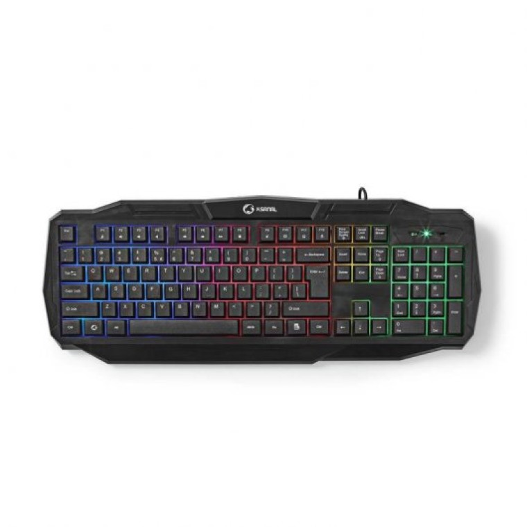 Nedis GCK41100BKUS Combo Gaming Teclado Layout USA + Ratón + Auriculares + Alfombrilla