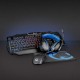 Nedis GCK41100BKUS Combo Gaming Teclado Layout USA + Ratón + Auriculares + Alfombrilla