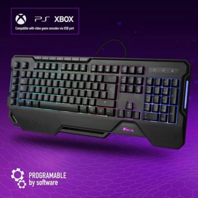 NGS GKX-450 Teclado Gaming de Membrana con Luces RGB