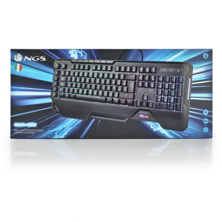 NGS GKX-450 Teclado Gaming RGB con Teclas Multimedia Layout AZERTY IT