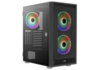 Aerocool Graphite ARGB Cristal Templado USB 3.0 Negro