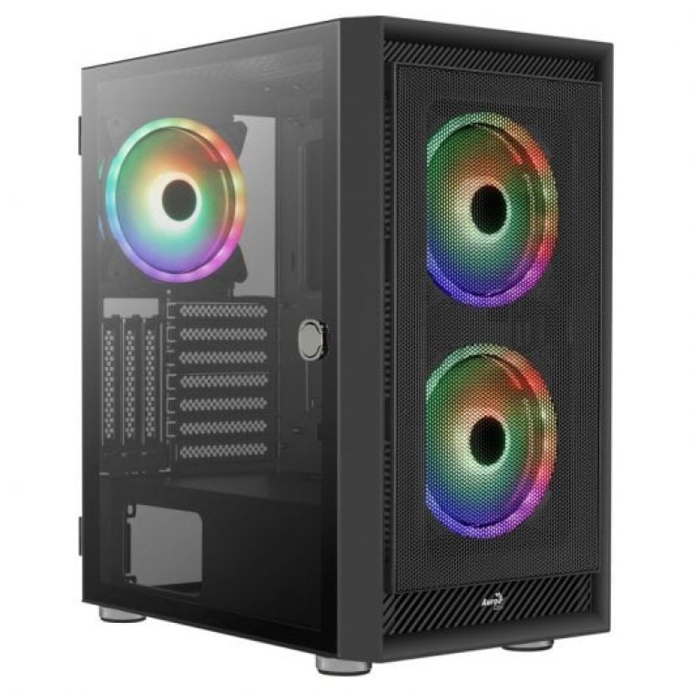 Aerocool Graphite ARGB Cristal Templado USB 3.0 Negro