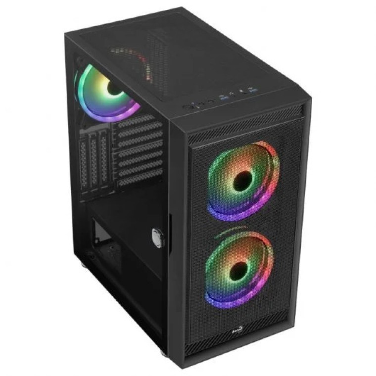 Aerocool Graphite ARGB Cristal Templado USB 3.0 Negro