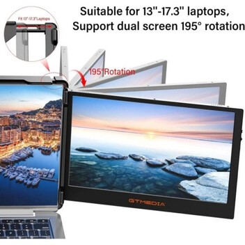 Monitor GTMEDIA 11,6" FullHD 60 Hz IPS Altavoces Integrados Rotación 195° Plug & Play Monitor GTMEDIA 11,6" FullHD 60 Hz IPS Altavoces Integrados Rotación 195° Plug & Play