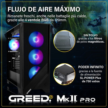 Ordenador Sobremesa GREED MK2 Pro AMD Ryzen 7 5700X 32GB 1TB SSD RTX 5070 Windows 11 Pro Ordenador Sobremesa GREED MK2 Pro AMD Ryzen 7 5700X 32GB 1TB SSD RTX 5070 Windows 11 Pro