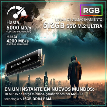 Ordenador Sobremesa GREED MK2 Lite i5-10400F 16GB 512GB SSD RTX 3050 Windows 11 Pro