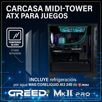 Ordenador Sobremesa GREED MK2 Pro Intel Core i7-12700F 32GB 1TB SSD RTX 5070 Windows 11 Pro