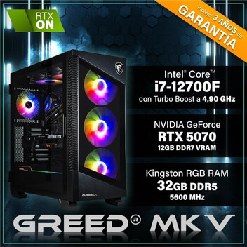Ordenador Sobremesa GREED MK5 i7-12700F 32GB 1TB SSD RTX 5070 12GB Windows 11 Pro