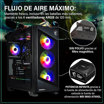 Ordenador Sobremesa GREED MK5 Power i7-13700F 32GB 1TB SSD RTX 5070 Ti Windows 11 Pro Ordenador Sobremesa GREED MK5 Power i7-13700F 32GB 1TB SSD RTX 5070 Ti Windows 11 Pro