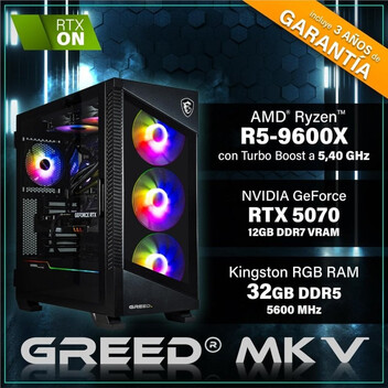 Ordenador Sobremesa GREED MK5 Ryzen 5 9600X 32GB 1TB SSD RTX 5070 Windows 11 Pro