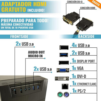 Ordenador Sobremesa PC Sobremesa GREED Multimedia 7 Intel Core i7-4790 16GB 240GB SSD 1TB HDD WiFi W Ordenador Sobremesa PC Sobremesa GREED Multimedia 7 Intel Core i7-4790 16GB 240GB SSD 1TB HDD WiFi W