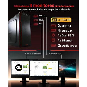 Ordenador Sobremesa PC Sobremesa GREED Multimedia V2 Ryzen 7 5700G 16GB 512GB SSD WiFi 6 Windows 11