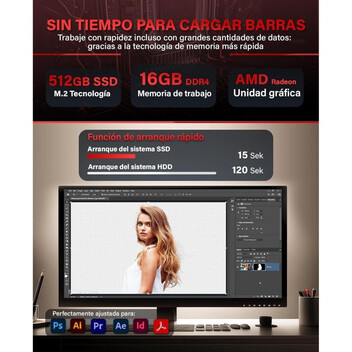 Ordenador Sobremesa PC Sobremesa GREED Multimedia V2 Ryzen 7 5700G 16GB 512GB SSD WiFi 6 Windows 11