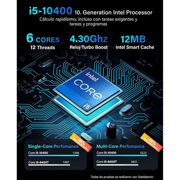 Ordenador Sobremesa PC Sobremesa GREED Basic V2 i5-10400 8GB 256GB SSD Windows 11 Pro WiFi DVD±RW