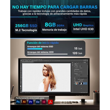 Ordenador Sobremesa PC Sobremesa GREED Basic V2 i5-10400 8GB 256GB SSD Windows 11 Pro WiFi DVD±RW