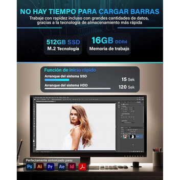 Ordenador Sobremesa PC Sobremesa GREED Multimedia V2 i7-10700F 16GB 512GB SSD Windows 11 Pro