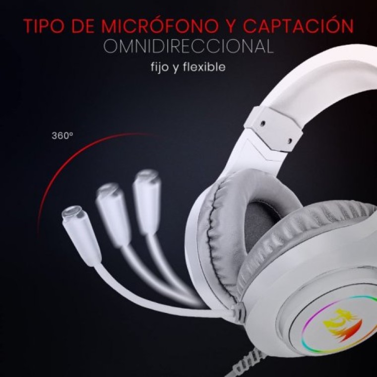 Redragon Hylas H260 Auriculares Gaming RGB Blancos