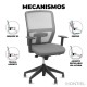 Oficinas Montiel JM Silla Ergonómica Respaldo Malla Gris