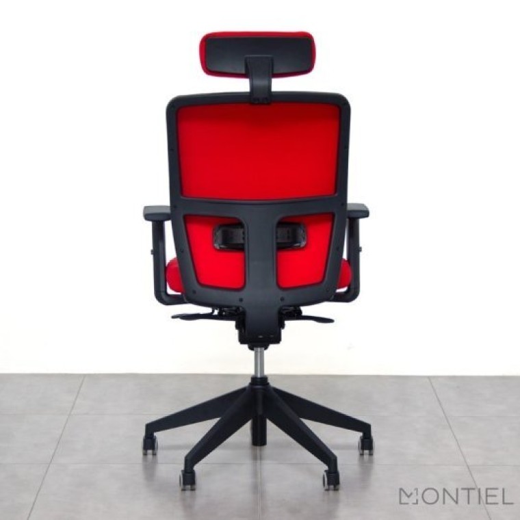 Silla Ergonómica Tapizada JM de Kunna Cabezal Rojo