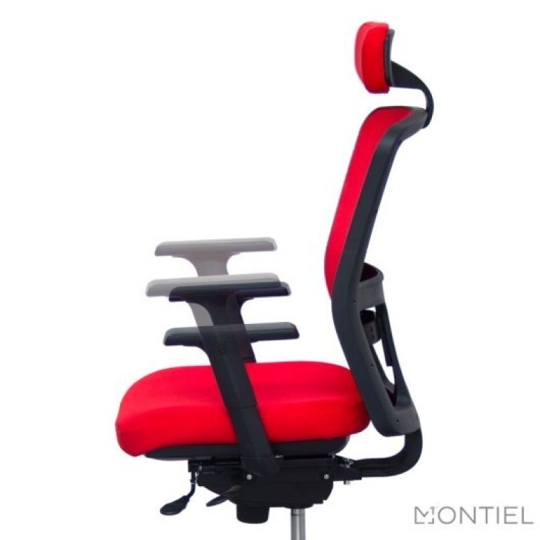 Silla Ergonómica Tapizada JM de Kunna Cabezal Rojo