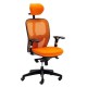 Silla Ergonómica Boston Con Cabezal Naranja