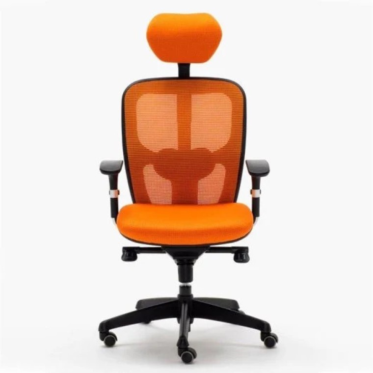 Silla Ergonómica Boston Con Cabezal Naranja