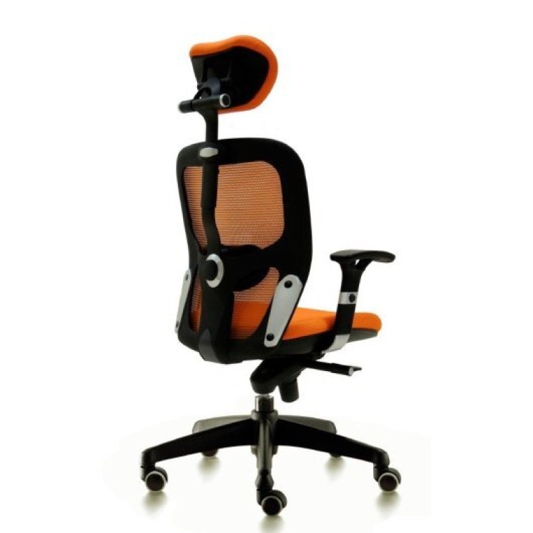 Silla Ergonómica Boston Con Cabezal Naranja