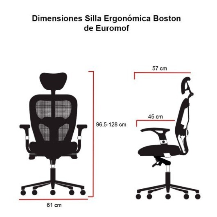 Silla Ergonómica Boston Con Cabezal Naranja